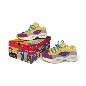 Reebok Yellow and Purple Sneakers for Active Adventures​
